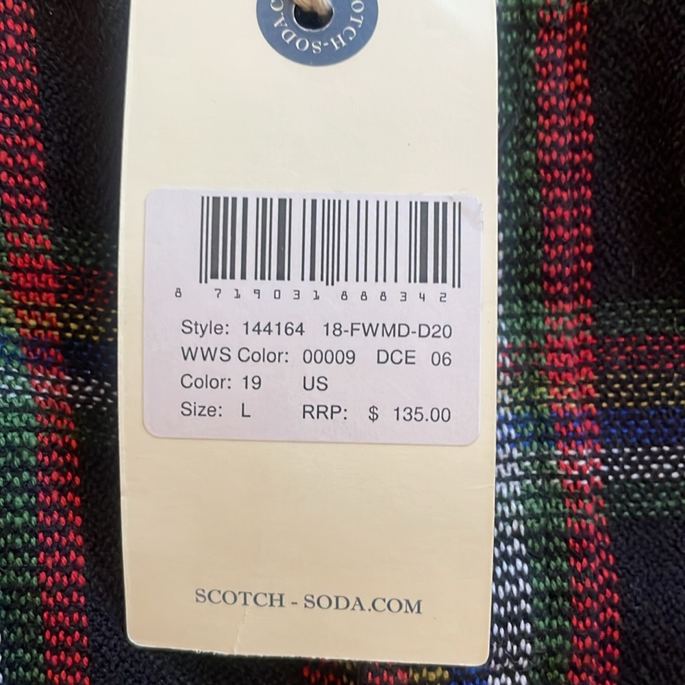 Scotch & Soda Men's Navy and Red Plaid Shirt - Picture 4 of 9
